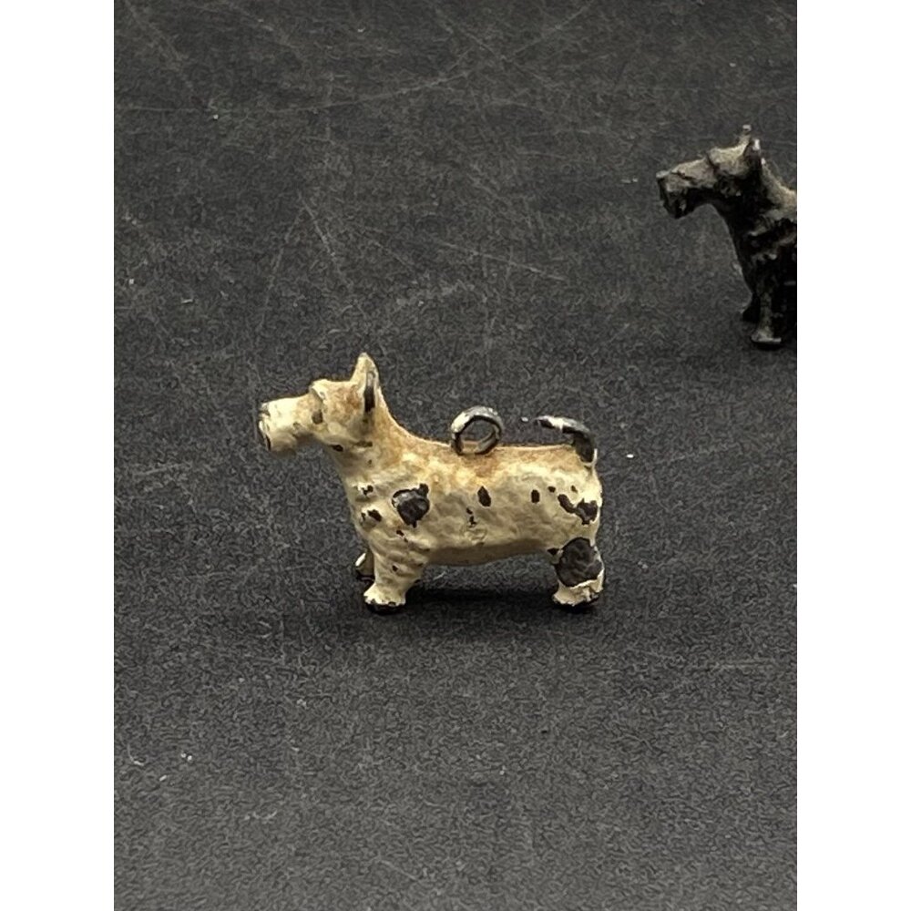 Tiny Celluloid Scottie & 2 Charm Cast Iron Scotties 1940’s Scottish Terrier - Picture 4 of 10